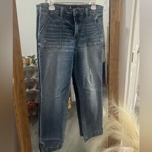 KUT from the Kloth Reese High Rise Ankle Straight Leg Utility Jeans